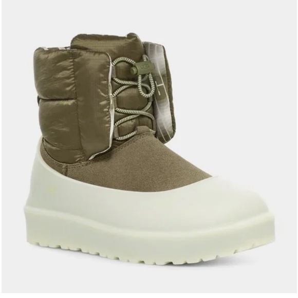 UGG NEW Olive Green Suede & Mint Silicone Guard Classic Maxi Toggle Winter Boots - Picture 1 of 9